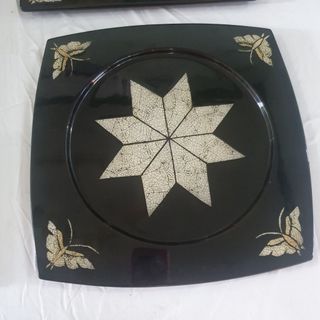 Khay sơn mài cao cấp Thanh Bình Lê cẩn trứng đẹp, hàng xuất khẩu 30x30 cm