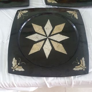 Khay sơn mài cao cấp Thanh Bình Lê cẩn trứng đẹp, hàng xuất khẩu 30x30 cm
