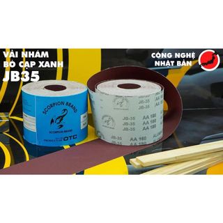 Nhám vải (giấy nhám) cuộn bò cạp xanh nhật bản JB35 1T 100mmX50Y(45.7M) P60-P320