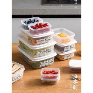 Hộp nhựa đựng thực phẩ nắp dẻo mầu trắng, dung tích 1350ml nhập khẩu từ Nhật Bản