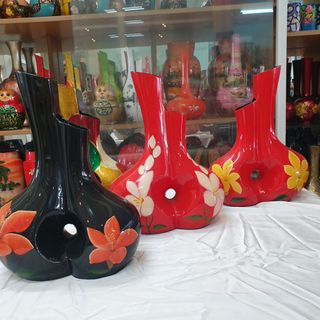 Bình đôi tình yêu sơn mài Thanh Bình Lê liền nhau trang trí kệ, tủ, nhà cửa, văn phòng, quà tặng ý nghĩa cho người thân