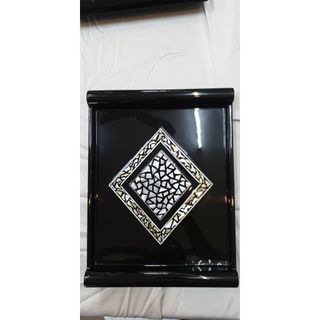 Khay sơn mài cao cấp Thanh Bình Lê khảm trai xà cừ size 34x16.5 cm sang trọng