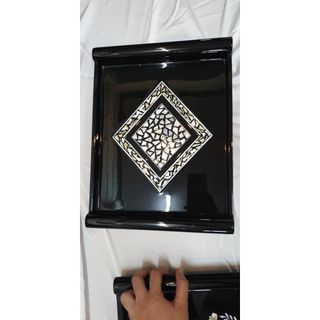 Khay sơn mài cao cấp Thanh Bình Lê khảm trai xà cừ size 34x16.5 cm sang trọng
