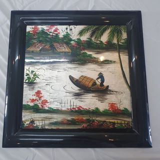 Tranh sơn mài cao cấp Thanh Bình Lê cảnh quê hương Việt Nam