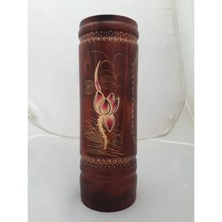 Ống Đựng Nhang Gỗ Hoa Sen 27x8x8 cm