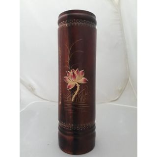 Ống Đựng Nhang Gỗ Hoa Sen 27x8x8 cm