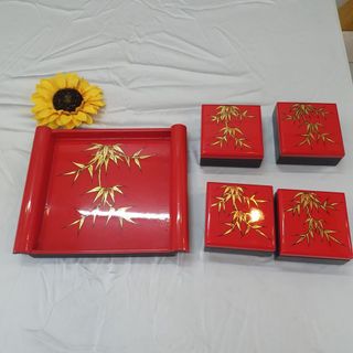Khay hộp đựng bánh mứt sơn mài cao cấp Thanh Bình Lê, Khay cuốn