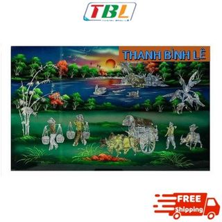Tranh sơn mài khảm xà cừ cao cấp size 40x60 treo tường, trang trí nhà cửa, văn phòng, quà tặng tân gia, tặng dịp Lễ, Tết