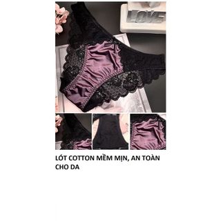 Quần Lót Kiểu Âu Mỹ Vải Satin Ren Nữ Thêu Ren Viền Cao Cấp Nhập Khẩu Nóng Bỏng Quyến Rũ Gợi Cảm Cao Siêu Mỏng Lưới Thoải