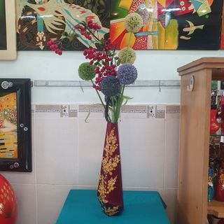Bình hoa lục giác sơn mài hút tài lộc Thanh Bình Lê cắm hoa, trang trí bàn, kệ, nhà cửa, văn phòng, quà tặng ý nghĩa cho