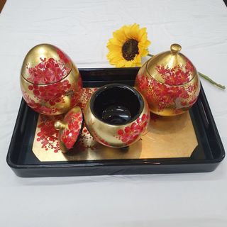 Bộ Khay Mứt Tết sơn mài cao cấp Thanh Bình Lê đựng bánh kẹo mứt, hạt dưa đẹp mắt, sang trọng, quà tặng ý nghĩa cho đối t