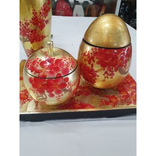 Bộ Khay Bình Hủ Mứt Tết sơn mài cao cấp Thanh Bình Lê đựng bánh kẹo mứt, hạt dưa đẹp mắt, sang trọng, quà tặng ý nghĩa c