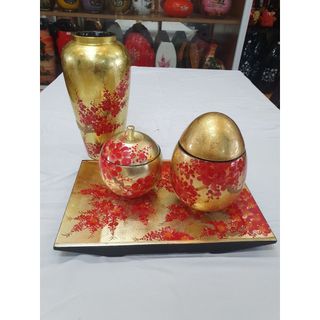 Bộ Khay Bình Hủ Mứt Tết sơn mài cao cấp Thanh Bình Lê đựng bánh kẹo mứt, hạt dưa đẹp mắt, sang trọng, quà tặng ý nghĩa c