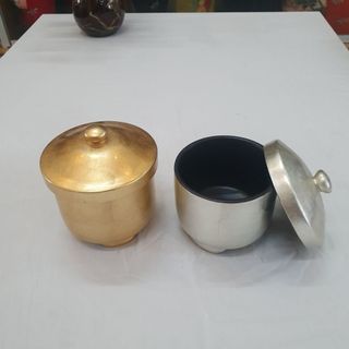 Hủ đựng trà sơn mài cao cấp dát bạc, dát vàng sang trọng 14x14 cm
