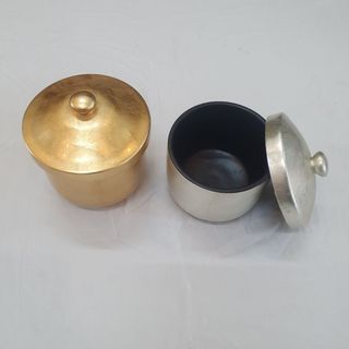 Hủ đựng trà sơn mài cao cấp dát bạc, dát vàng sang trọng 14x14 cm
