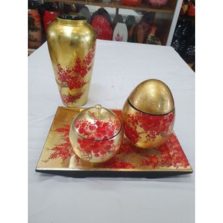 Bộ Khay Bình Hủ Mứt Tết sơn mài cao cấp Thanh Bình Lê đựng bánh kẹo mứt, hạt dưa đẹp mắt, sang trọng, quà tặng ý nghĩa c