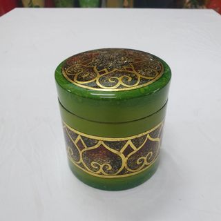 Hủ đựng trà sơn mài cao cấp hoa văn 11,5x11,5 cm