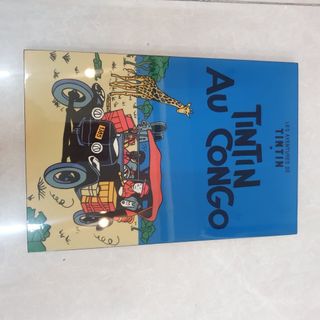 Tranh sơn mài cao cấp Thanh Bình Lê Những chuyến phiêu lưu của Tin Tin 20x30 cm