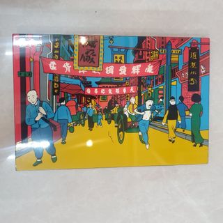 Tranh sơn mài cao cấp Thanh Bình Lê Những chuyến phiêu lưu của Tin Tin 20x30 cm