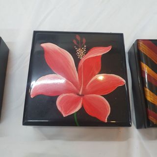 Hộp sơn mài cao cấp Thanh Bình Lê đa năng đựng đồ vật nhỏ văn phòng, trong nhà, làm quà tặng ý nghĩa size 10x4.5 cm