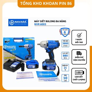 Máy siết bulong NAVARA NVR-6003 chính hãng lực siết 880n.m cho sửa xe lưu động cần lực siết mạnh giá sỉ