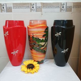 Bình sơn mài cao cấp Thanh Bình Lê 34x16 cm, hàng xuất khẩu, kiểu dáng độc đáo, sang trọng