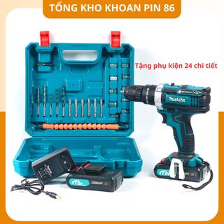 Máy khoan cầm tay pin Makita 72v, máy khoang pin 3 chức năng khoan tường, bắt vít, khoan sắt tặng phụ kiện 24 chi tiết giá sỉ