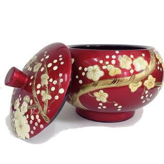 Hủ Cam Sơn Mài Cao Cấp Thanh Bình Lê Đựng Bánh Kẹo. Trang Trí Bàn Văn Phòng, Phòng Khách, Quà tặng ý nghĩa