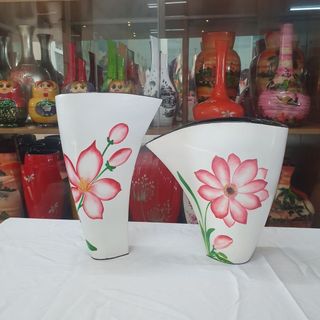 Lọ hoa sơn mài hút tài lộc cao cấp Thanh Bình Lê miệng dẹp, cắm hoa, trang trí nhà cửa, văn phòng, quà tặng ý nghĩa