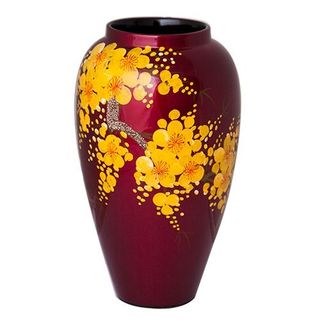Bình lá lan Sơn Mài Cao Cấp Thanh Bình Lê size 17x10 Cắm Hoa, Trang Trí Kệ, Bàn Làm Việc, Quà Tặng