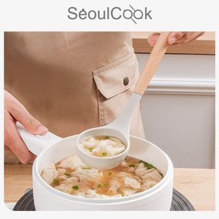 [HÀNG CHÍNH HÃNG] – Bộ 3 dụng cụ nấu ăn Vá/ Sạn/Xẻng có rãnh cán gỗ Seoulcook cao cấp, chống dính dùng cho nhà bếp
