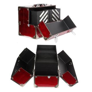 Cốp sơn mài Thanh Bình Lê cao cấp dát vàng cẩn vỏ trứng đựng mỹ phẩm, đồ phun xăm, nail, nối mi, bọc góc inox size 40x20