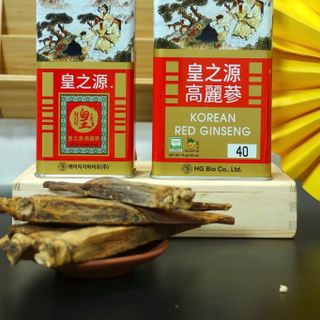 Hồng sâm củ khô hộp thiếc Hàn Quốc HG Bio 300g (10 củ lớn)