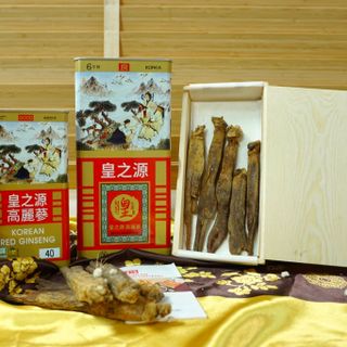 Hồng sâm củ khô hộp thiếc Hàn Quốc HG Bio 300g (10 củ lớn)