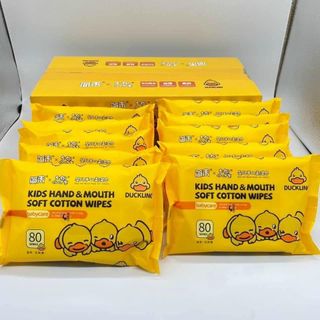 Combo 10 gói khăn giấy ướt vịt vàng , không cồn, không chất bảo quản, an toàn cho trẻ em giá sỉ