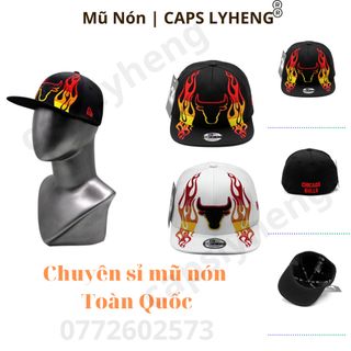 Mũ Lưỡi Trai Snapback Sản Xuất Tại Capslyheng Kaki Thun Bít Đuôi Trâu Lửa
