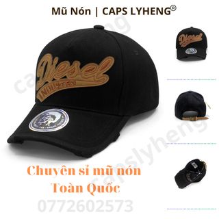 Mũ Lưỡi Trai Sản Xuất Tại Capslyheng Chất Kaki Ốp Da Logo Die.sel