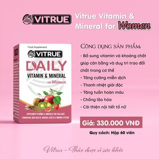 Daily Vitamin & Mineral for Women - Bổ sung tất cả các Vitamin trong cơ thể ( Lọ 60 viên )