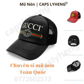 Mũ Lưỡi Trai Sản Xuất Tại Capslyheng Chất Da PU Phối Lưới Logo Gucc.i