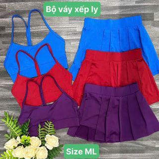 Bộ váy xếp ly kho còn lẻ Màu và size trên hình