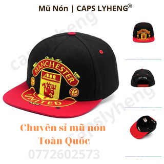 Mũ Lưỡi Trai Snapback Sản Xuất Tại Capslyheng Kaki Khóa Bấm Logo MU