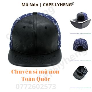 Mũ Lưỡi Trai Snapback Sản Xuất Tại Capslyheng Chất Kaki Ốp Da PU Logo Gucc.i