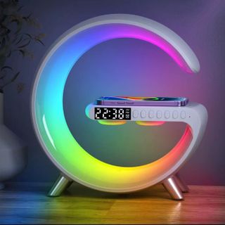 Loa Bluetooth LED RGB Tích Hợp Sạc Không Dây MagSafe, Đèn Ngủ, Đồng Hồ, Báo Thức, Âm Thanh Siêu Bass Cực Mạnh
