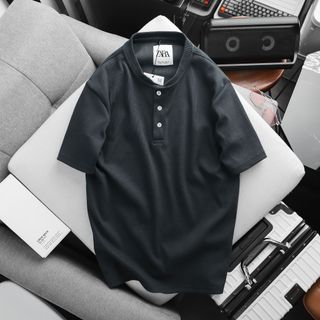 Áo thun cotton nam, áo thun nam cao cấp, chất 100% cotton gân dệt , dày vừa mình , thiết kế 3 nút lịch lãm - size từ 50kg - 85kg