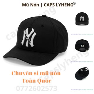 Mũ Lưỡi Trai Sản Xuất Tại Capslyheng Chất Kaki Hiệu MLB Logo N.Y