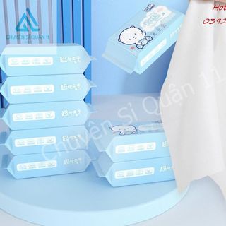 Khăn giấy ướt mini không mùi 1 bịch 8 gói, nhiều hình dễ thương bỏ túi tiện lợi - Khăn giấy ướt mini giá sỉ