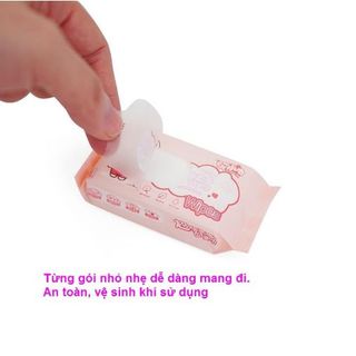 Khăn giấy ướt mini không mùi 1 bịch 8 gói, nhiều hình dễ thương bỏ túi tiện lợi - Khăn giấy ướt mini giá sỉ