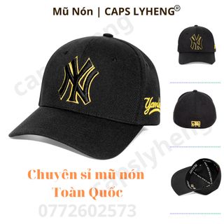Mũ Lưỡi Trai Sản Xuất Tại Capslyheng Chất Kaki Thun Hiệu MLB Logo N.Y
