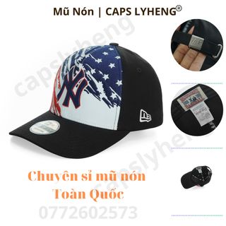 Mũ Lưỡi Trai Sản Xuất Tại Capslyheng Chất Kaki Thun Hiệu MLB Logo N.Y Họa Tiết