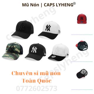 Mũ Lưỡi Trai Sản Xuất Tại Capslyheng Chất Kaki Phối Lưới Hiệu MLB Logo N.Y Basic